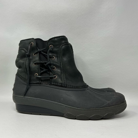 Sperry Top Sider Saltwater Wedge Spray Duck Boot Black STS80769 Women’s Size 10M - Picture 2 of 12